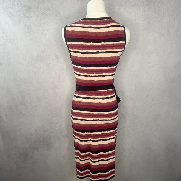 NWT Ali & Jay Multicolor Striped Midi Cutout Fitted Dress Size Medium - Picture 2 of 3